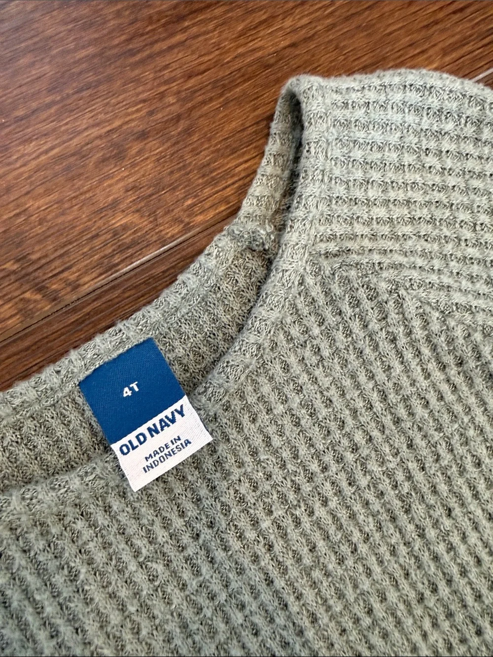 Old Navy Girls' Waffle Knit Long Sleeve Dress - Sage Green